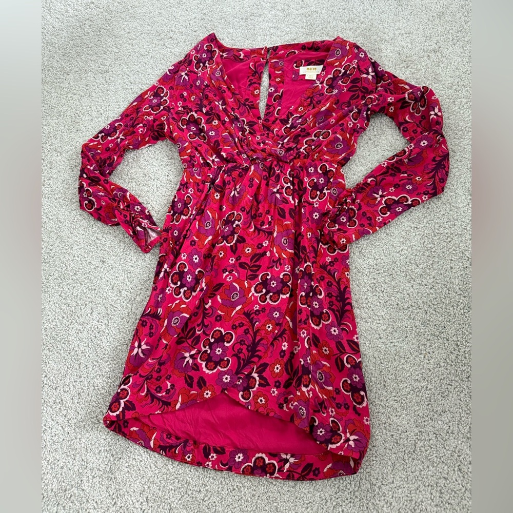 Anthropologie Maeve Pink Floral Dress
